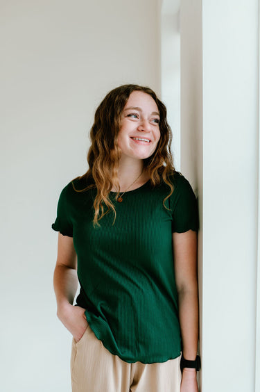 ribbed green top