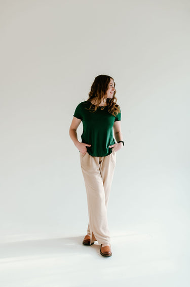 ribbed green top