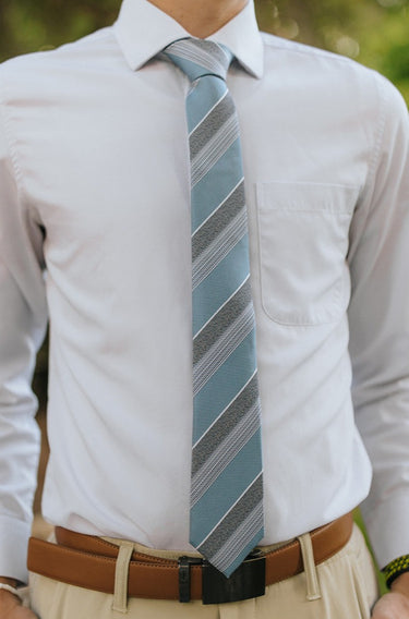 R&B Lt. Blue Tie w/ Texture Stripe