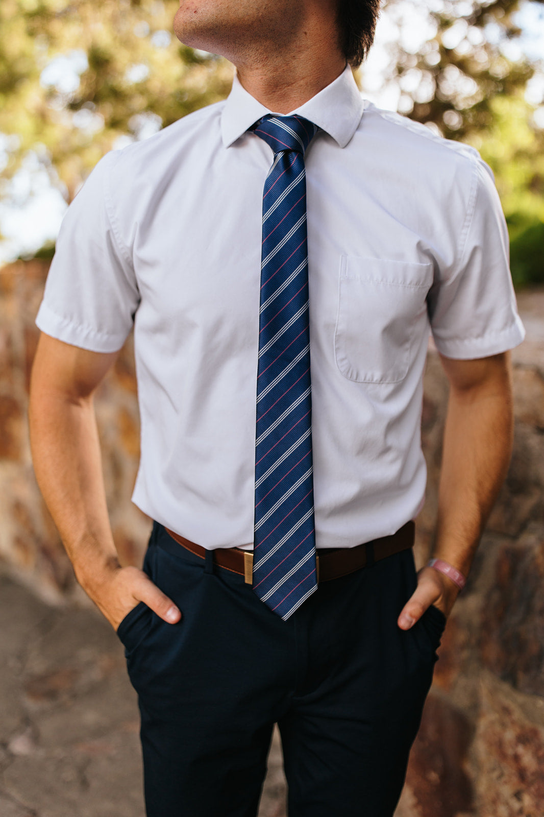 R&B Dark Blue Stripe Tie R&B Dark Blue Stripe Tie