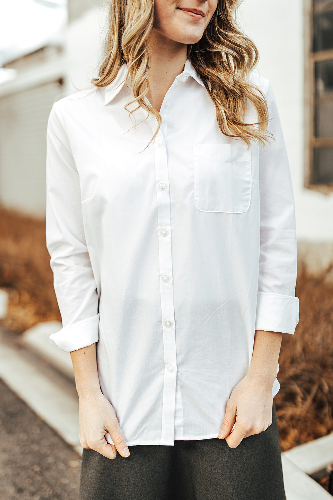 Ladies' Long Sleeve Dress Shirt White