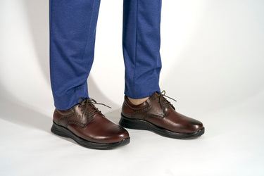 Robbins & Brooks Hayden Chocolate Brown both shoes angled hero image