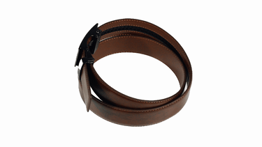 Gunmetal buckle with Mocha leather strap — Slider Belt
