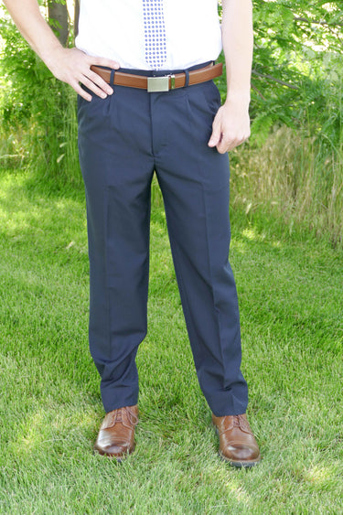 General - Washable Wool Blend Pleated Pant Navy
