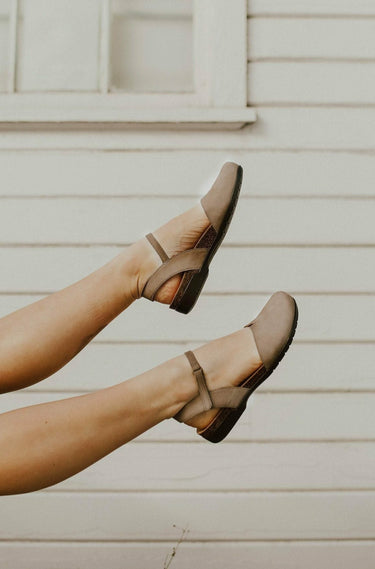 Shoes-Sisters - Dansko Rowan Taupe Milled Nubuck