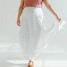 white flowy modest skirt