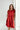 red modest midi (right below the knee) dress with pockets.