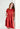 red modest midi (right below the knee) dress with pockets.