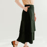 black tiered midi skirt