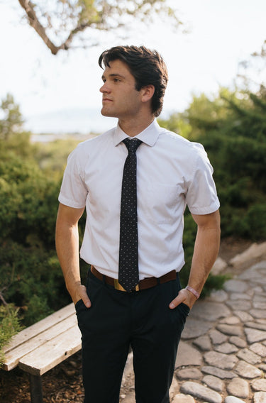 R&B Dark Purple Tie w/ Lavender Dots