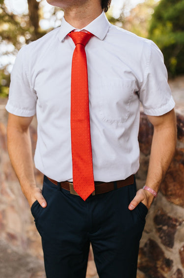R&B Red Square Pattern Tie