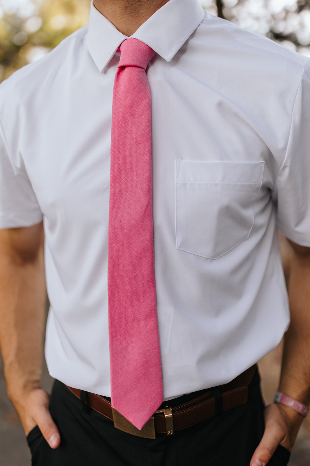 R&B Pink Solid Tie