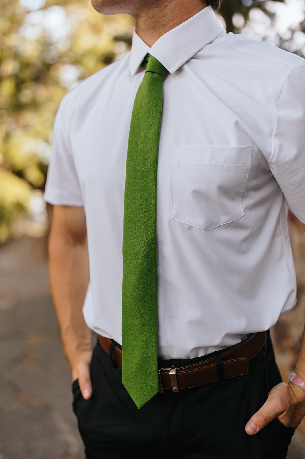 R&B Grass Green Solid Tie