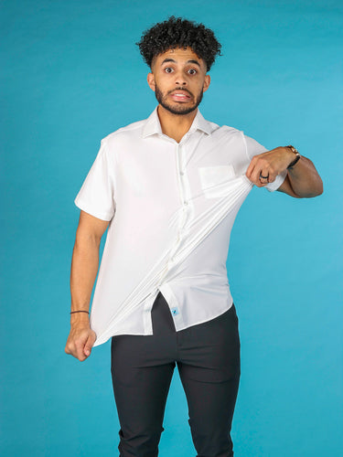 white short sleeve dress shirt