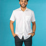 white short sleeve dress shirt