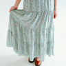 flowy tiered floral midi skirt
