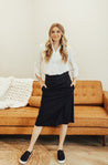 Allison Skirt - Poly/Wool Allison Skirt Navy