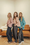 Dress Slacks-Sisters - Emma High Waist Pants Two Charcoal