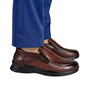 Hinckley Chocolate Brown H-Line apron toe slip-on shoe right-facing hero image on white background