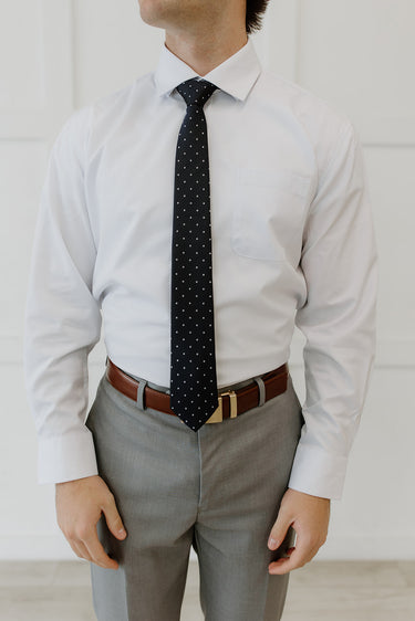 R&B Dark Purple Tie w/ Lavender Dots