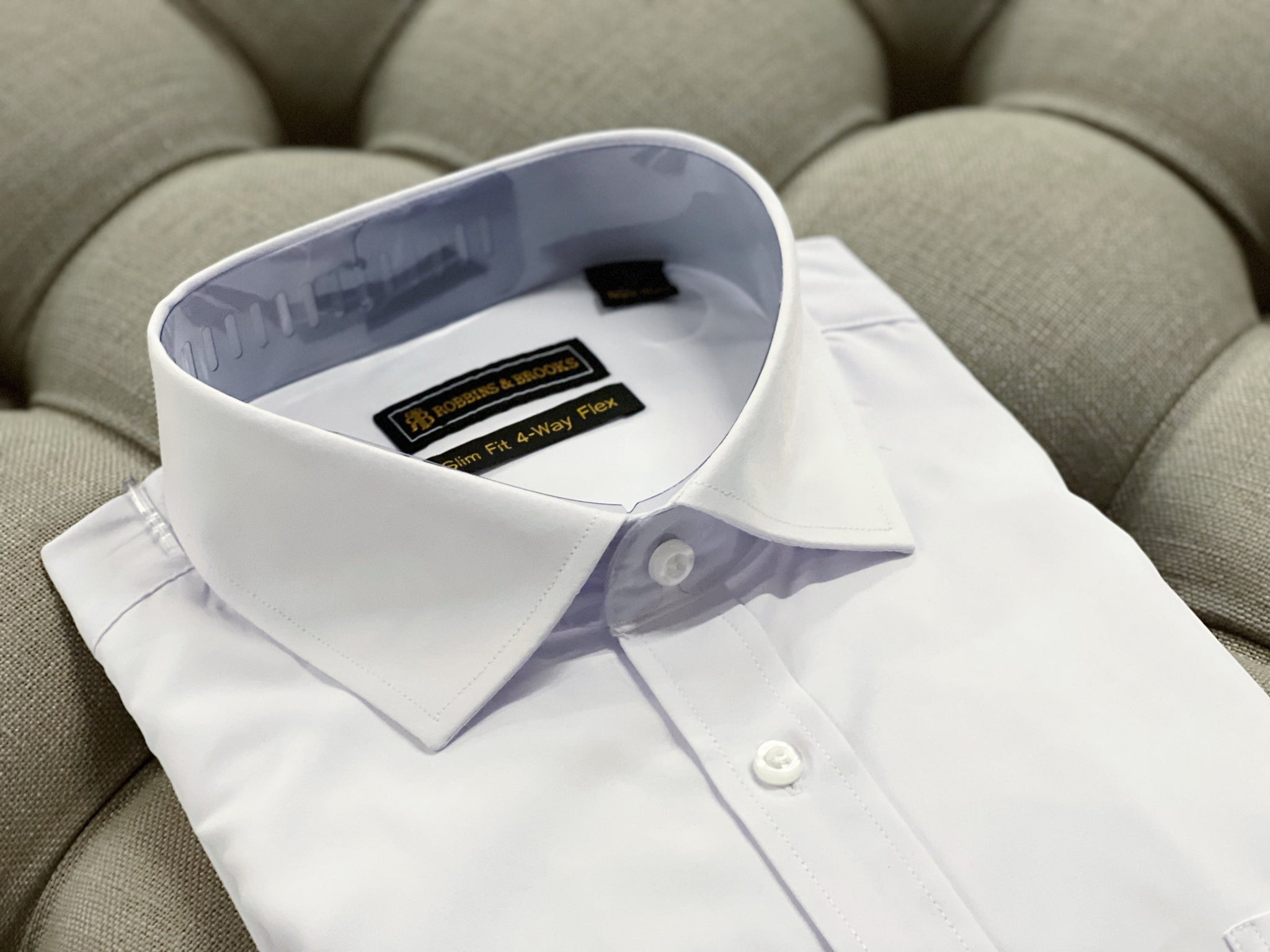 Robbins & Brooks 4-Way Flex Blue Dress Shirt Short Sleeve – MissionaryMall