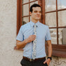 Robbins & Brooks Dress Shirt - Robbins & Brooks 4-Way Flex Blue Dress Shirt Short Sleeve