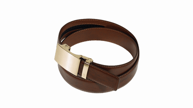 Gold buckle with Mocha leather strap — Slider Belt