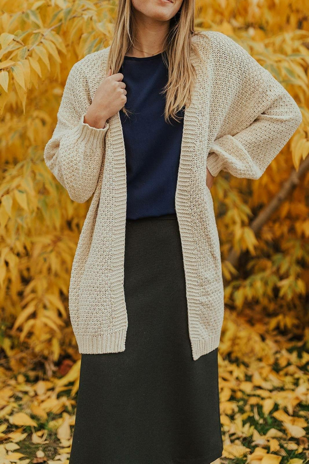 Object knitted cardigan in oatmeal