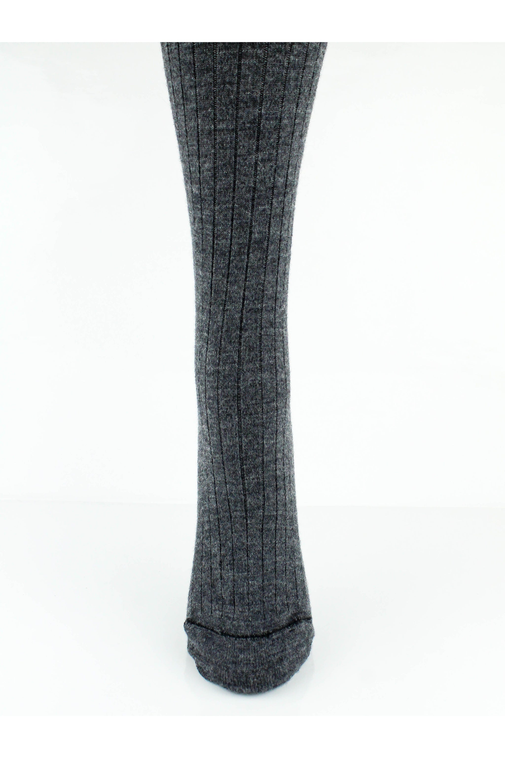 Merino Wool Tights Graphite Mix Ribbed