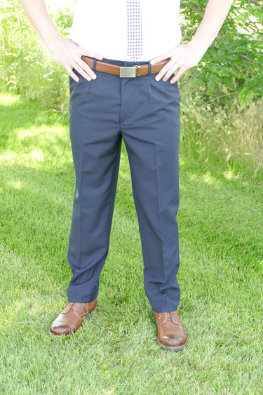 General - Washable Wool Blend Pleated Pant Navy