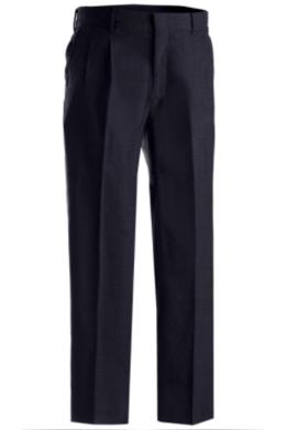 Washable Wool Blend Pleated Pant Navy