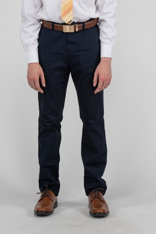 chino pants dress shirt Men's Navy Tapered Chinos - Made To Measure! - Size 36/27
