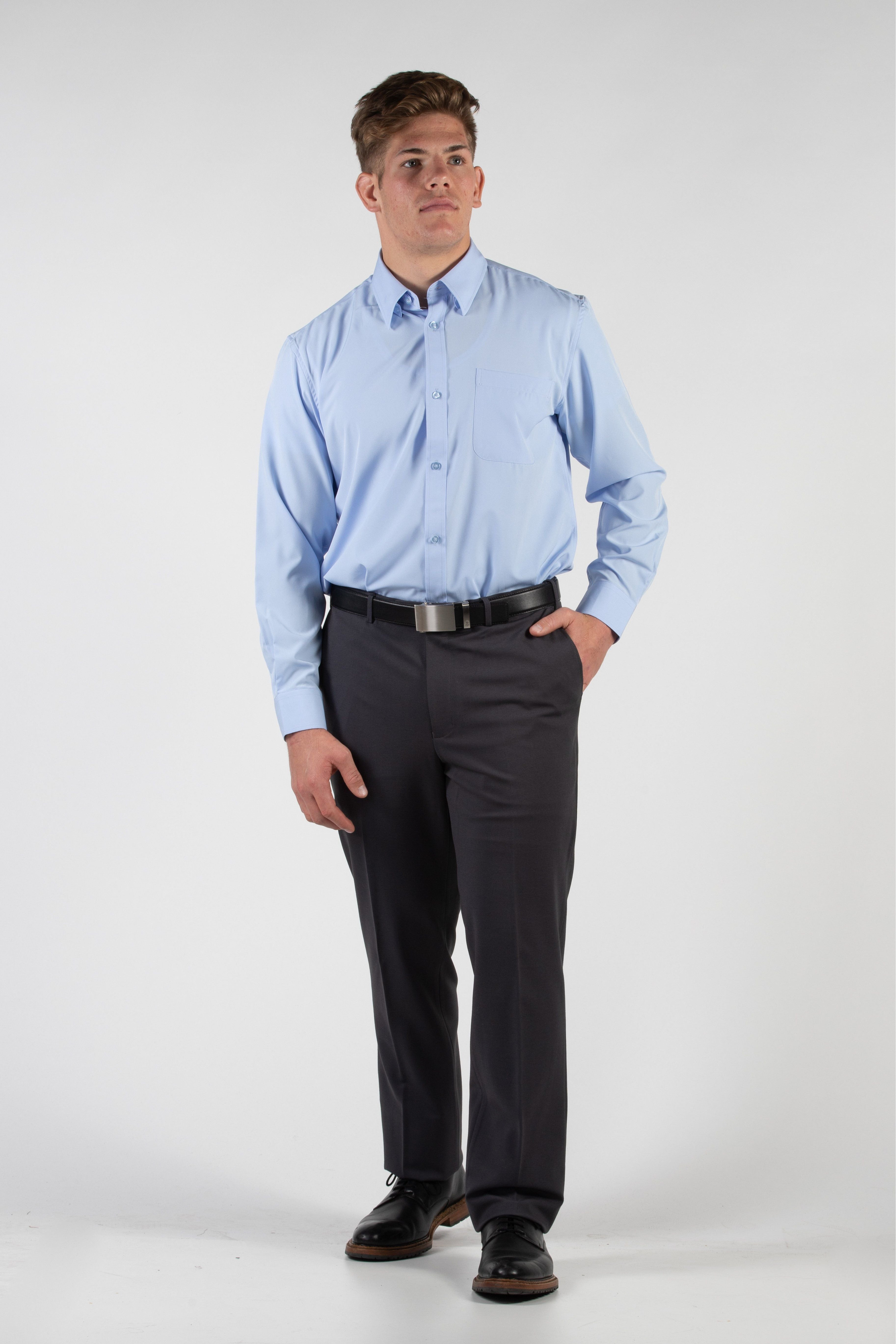 blue dress shirt with pants How to Style Navy Blue Dress Pants The Suit Depot