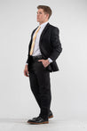 Suits - Wool-Blend Slim-Fit Suit Black Herringbone