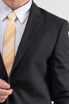Suits - Wool-Blend Slim-Fit Suit Black Herringbone