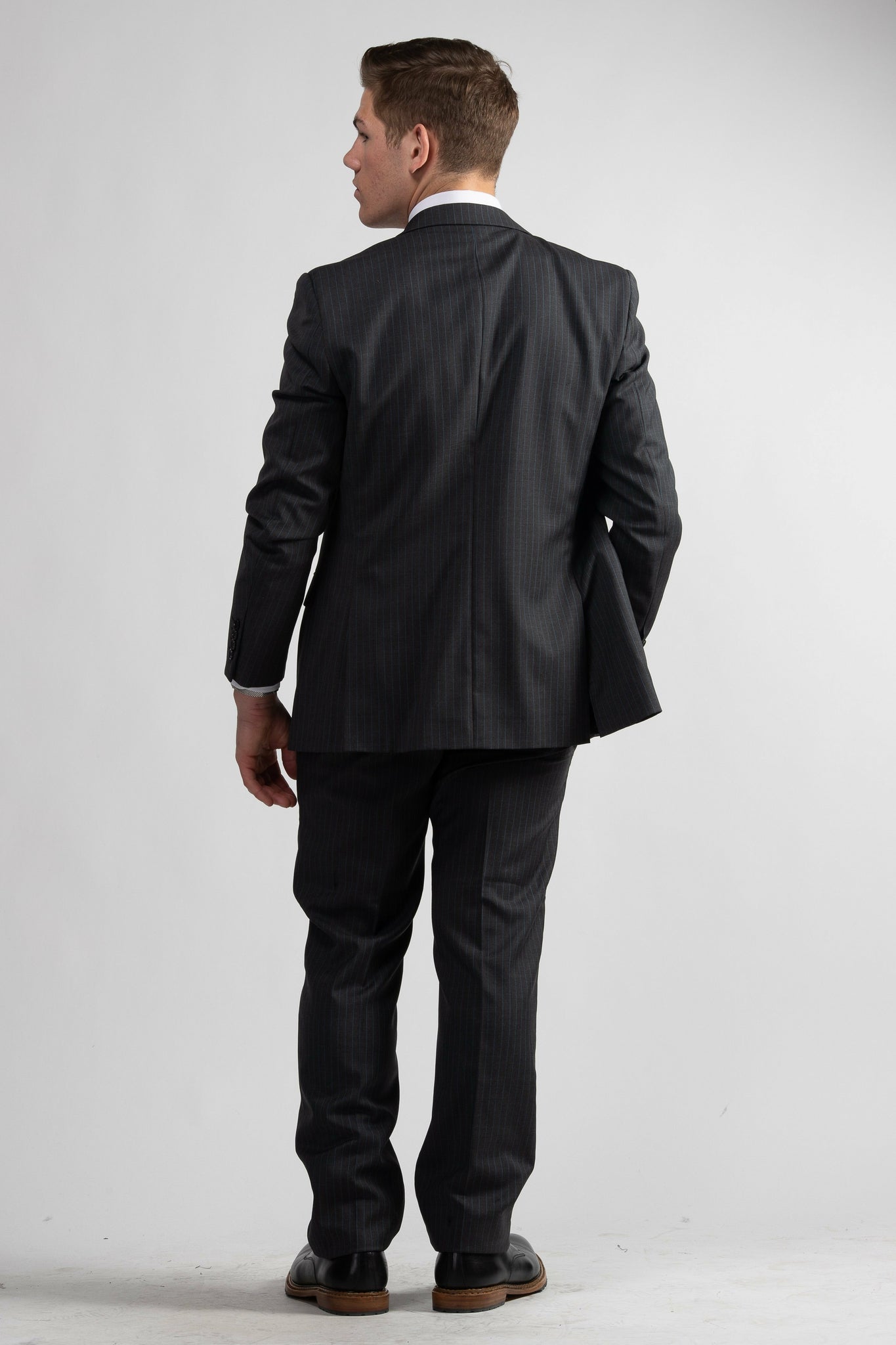 Suits - Wool-Blend Slim-Fit Suit Grey Stripe