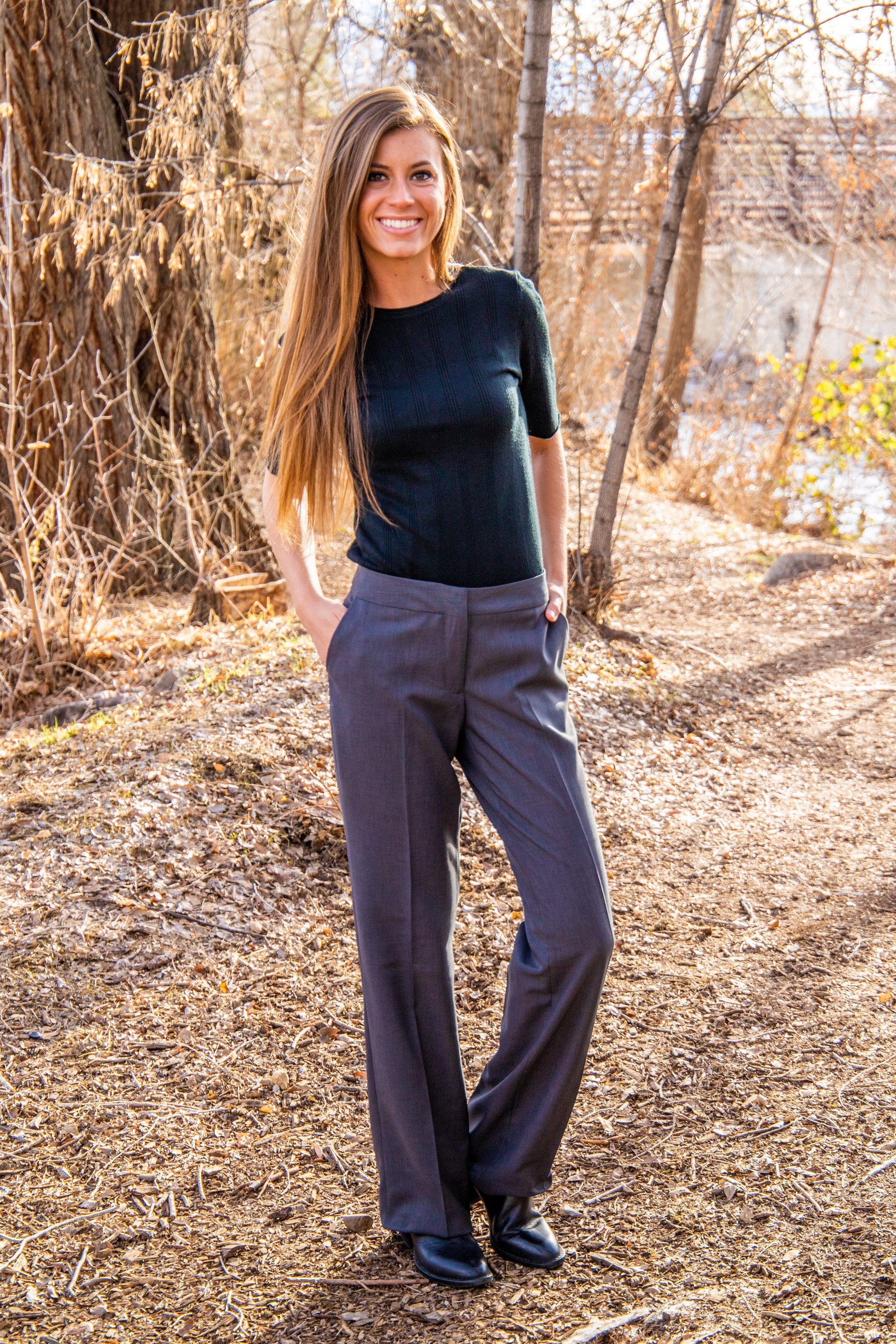Grey Ellie pants | Suit pants | Ready-to-wear online | Easy Clothes